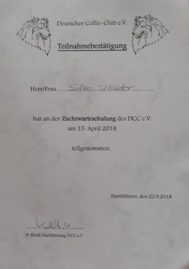 Silke Schlüter Zuchtwartschulung des DCC e.V. 2018
