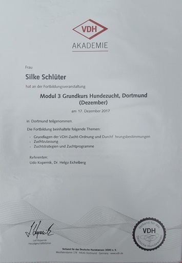 Silke Schlüter Modul 3 Hundezucht VDH Akademie 2017